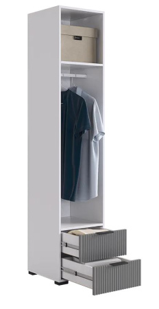 Зефир Шкаф однодверный с ящ 107.01 (белое дерево/серый (эмаль)/