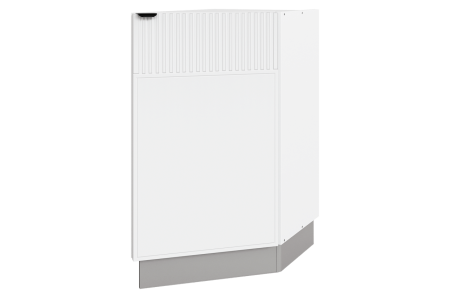 БАРИСТА Шкаф рабочий концевой 45 гр.L300 (1 дв.гл ) ПРАВЫЙ (белый/милк матовый) 