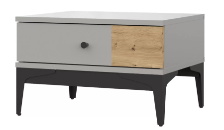 НОРДИК тумба прикроватная Холодный серый/Дуб Артизан
