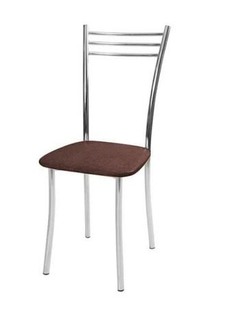 Стул Трио Стандарт (хром, к/з Коричневый 130)