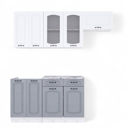 Кухонный гарнитур Равенна Сосна лофт/Дуб светлый/Дуб дымчатый (Столешница Альберика) 1,4м 