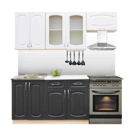 Кухонный гарнитур №1 бианко/гриджио 1,4м+ столещник (без мойки)