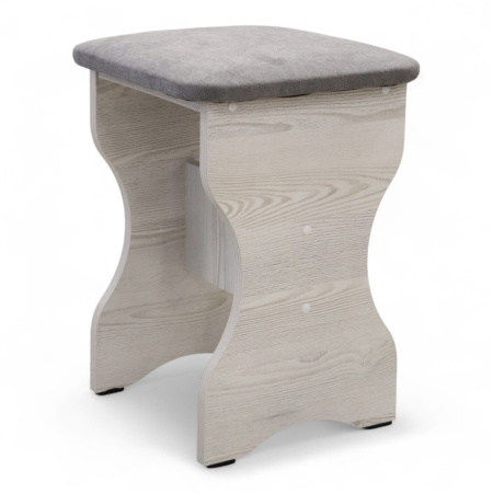 Табурет БН-200 Кожзам Серый/ Сосна Лофт Табурет БН-200 Кожзам Серый/ Сосна Лофт