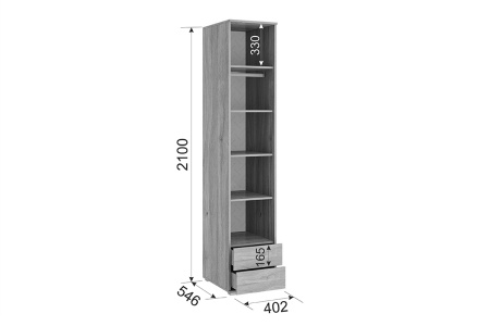 "Лайк"Шкаф однодверный 54.01(дуб мария/роуз)