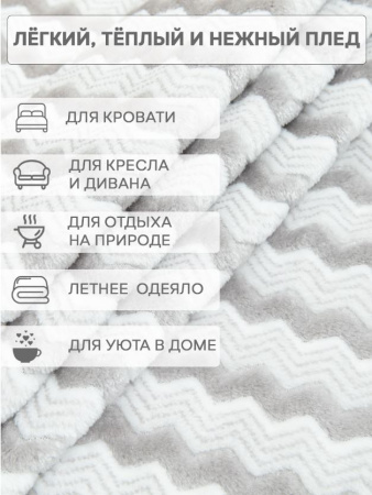 Плед фл Texrepublic жакр.двухцв 200*220 Артикул. 92574