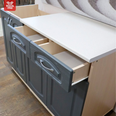 Кухонный гарнитур №1 бианко/гриджио 1,4м+ столещник (без мойки)