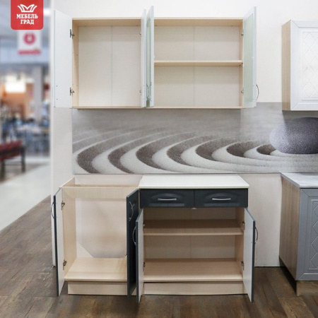 Кухонный гарнитур №1 бианко/гриджио 1,4м+ столещник (без мойки)