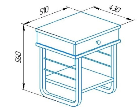 Тумба прикроватная Грета ММД 205 черный/венге Тумба прикроватная Грета ММД 205 черный/венге