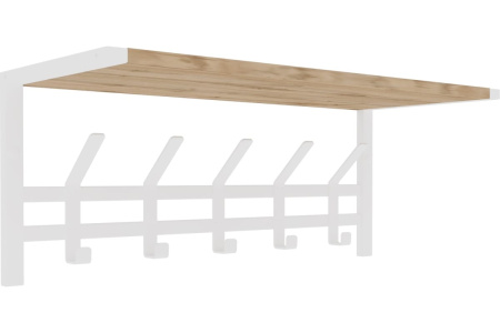 Вешалка Торонто 21Д с полкой Белый/Дуб Вотан*670