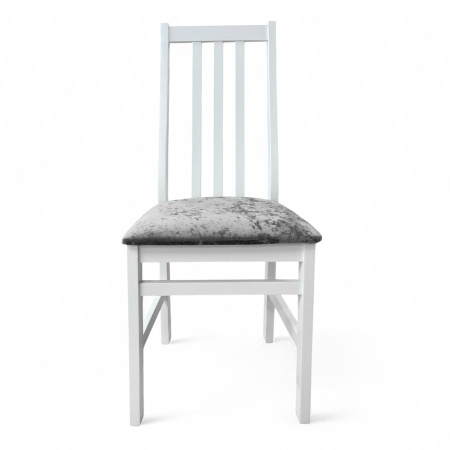 Стул Соло Р белая эмаль/ Катания 17 (Серая дымка) 