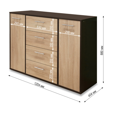 Комод БН-174-02 (1200) дуб венге/дуб сонома