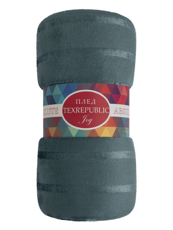 Плед Texrepublic фланель однотон страйп Бирюза 150*200 