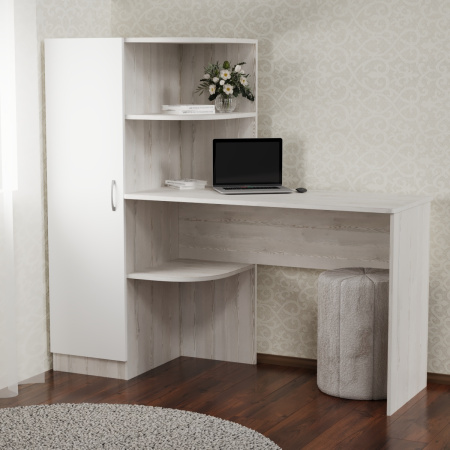 Стол письменный КРИСТИН – 1  Сосна лофт/ Белый  Левый 