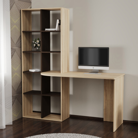 Стол со стеллажом НИМ дуб сонома/венге