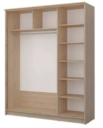 Шкаф-купе Байкал-2 Дуб Сонома/Белый глянец