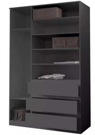 Шкаф Somero 467.01 3-х дверный с ящиками Серый