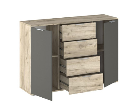 Венеция Комод дуб Серый К. /Графит