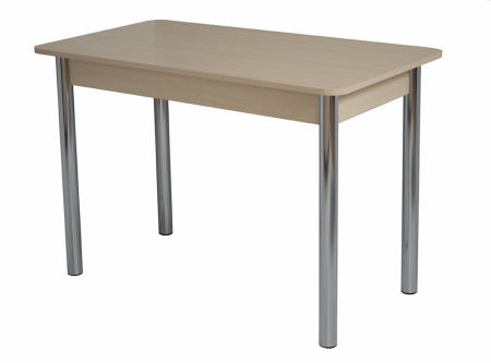 Стол обеденный (1100х700х750) дуб млечный/опора D50 "труба" хром