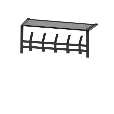 Вешалка Торонто 21 с полкой металл Черный