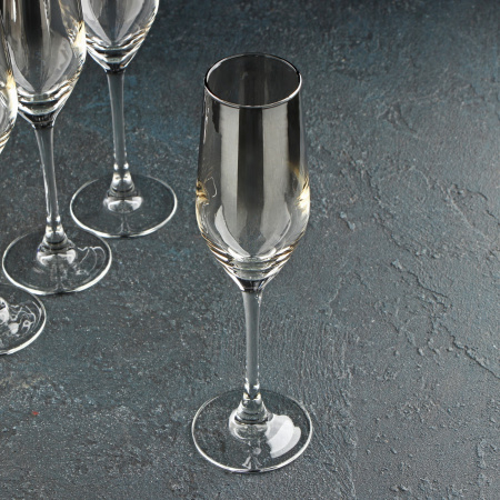 Набор бокалов для шампанск160 мл "Серебряная дымка"4шт