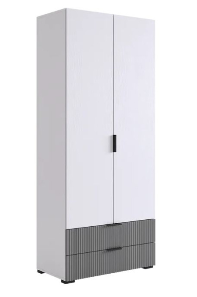 Зефир Шкаф двухдверный 120.01/белое дерево/серый (эмаль)