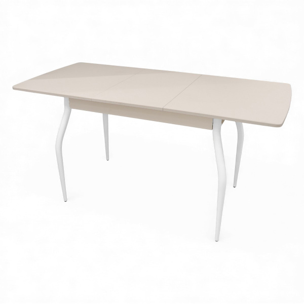 Стол Уют 3 1100(+390)*700*750 МДФ Кашемир/Кашемир /опора №1 Белый (D40)