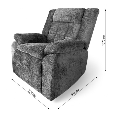 Кресло-реклайнер YF-S 8061/ ткань шенил В1130-19, Ручн. управление, подв. и вращение