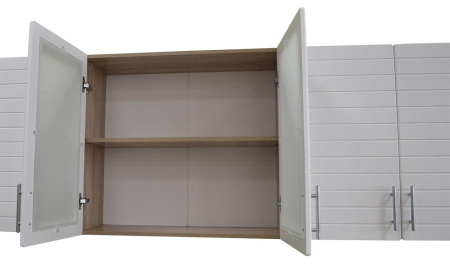 Кухонный гарнитур №9 белый/бирюза  (столешник, без мойки) 2,0м