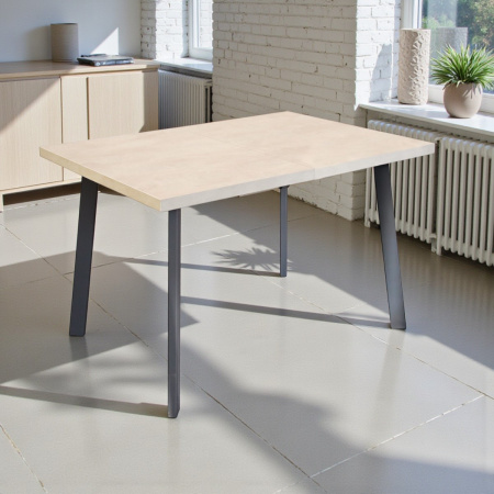 Стол Дублин CRAFT EGGER ,1200(+380),бабочка (ЛДСП Цемент светлый) В2/Черный