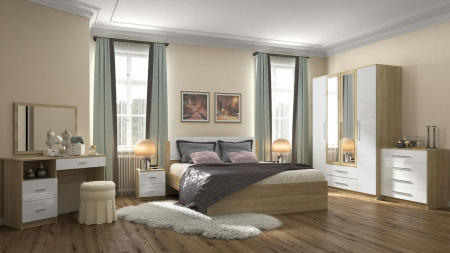 Бланка Кровать 1600*2000 дуб сонома/белый глянец Бланка Кровать 1600*2000 дуб сонома/белый глянец