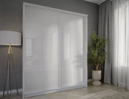 Шкаф-купе Байкал-2 Белый/Белый глянец