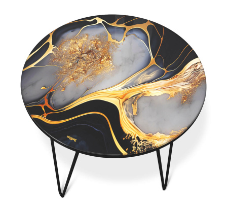 Стол журнальный Sheffilton SHT-CT27 стекло/ металл SHT- СЖ8 черный алмаз/черный муар