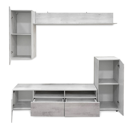 Стенка для гостиной Анже Сосна лофт/камень светлый