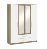 Бланка Шкаф 4-х дверный  дуб сонома/белый глянец