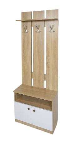 Прихожая БН-201 комплект меб. (дуб сонома/бел.глянец) 