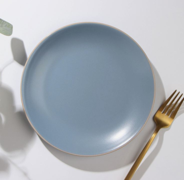 Тарелка десертная 19,5 см "Ваниль" цвет голубой 9377078