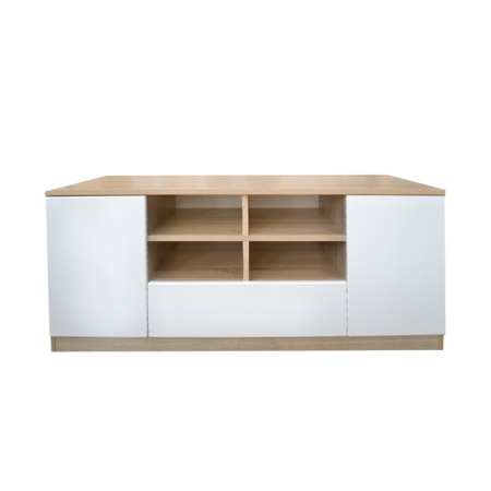 Тумба ТВ ТМ24 дуб сонома/белый глянец