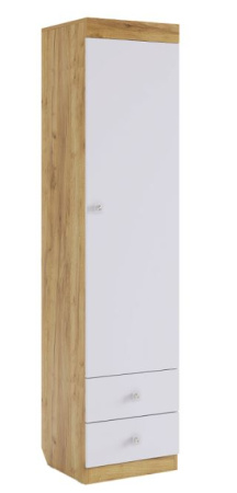 Форсаж Шкаф комбинированный (с ящ. 1-створчатый) (дуб крафт золотой/белый)