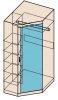 Ника Н7 Шкаф угловой с зеркалом лам.белый/дуб сонома