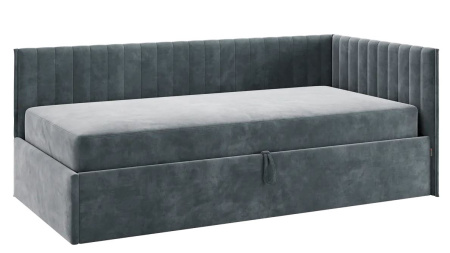 Кровать Твикс  (Тахта)  с подъёмным механизмом 90х200 см графит (велюр)