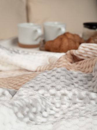 Плед Texrepublic фланель жаккард печ Беж размер 150*200