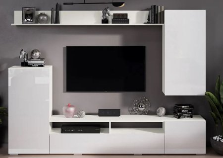 Моретти гостиная (Белый/Белый глянец)