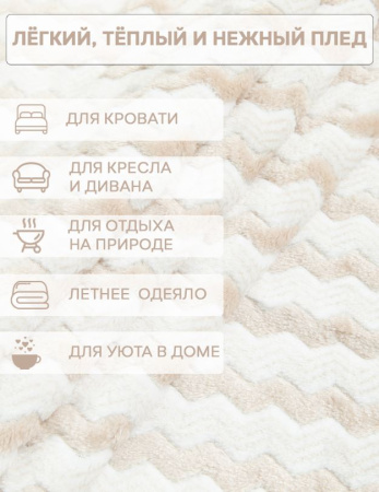 Плед фл Texrepublic жакр.двухцв размер 200*220 92572