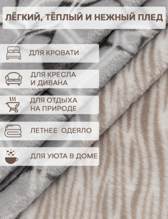 Плед Texrepublic фланель печатный скрутка 64210