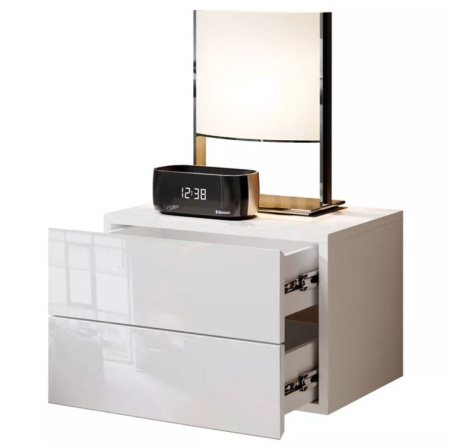 Кабо Тумба прикроватная 2 ящ. СТЛ.519.01 Белый глянец