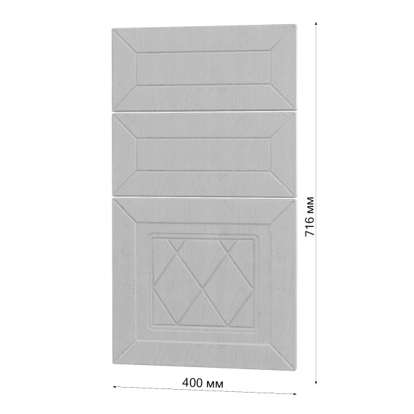 Фасад РОМБ серый 3 ящика 400