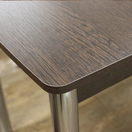 Стол Уют 3 900(+350)*600*750 ДСП венге/опора D50 "труба" хром