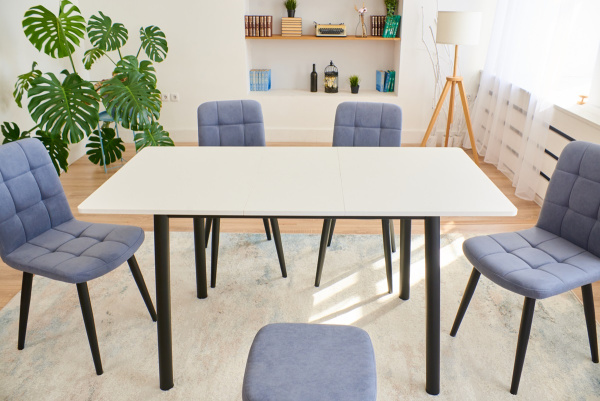 Стол Портофино-мини-L 950*650(+32) черный/ белый