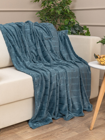 Плед Texrepublic фланель однотонный страйп ЕВРО 94350