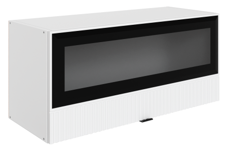 БАРИСТА Шкаф навесной L800 H360 (1 дв. рам.) (белый/милк матовый)